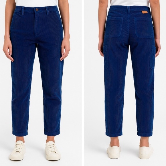 Judy Blue Pants - NWT Judy Blue Navy Blue Corduroy High Waist Carpenter Ankle Pants Size 28